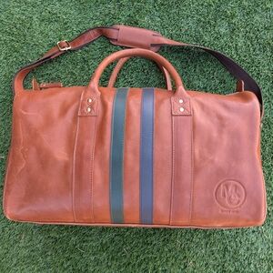 Classic Brown Leather Duffel Bag